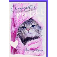 Geburtstag Glückwunschkarte mit Umschlag - Katze...