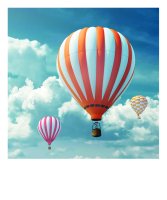 Geburtstag – Klammerkarte - Glückwunschkarte im Format 11,5 x 17 cm mit Umschlag - Heißluftballons