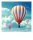 Geburtstag – Klammerkarte - Glückwunschkarte im Format 11,5 x 17 cm mit Umschlag - Heißluftballons