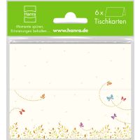 Tischkarte 6 Stück im Topper cremefarben mit...