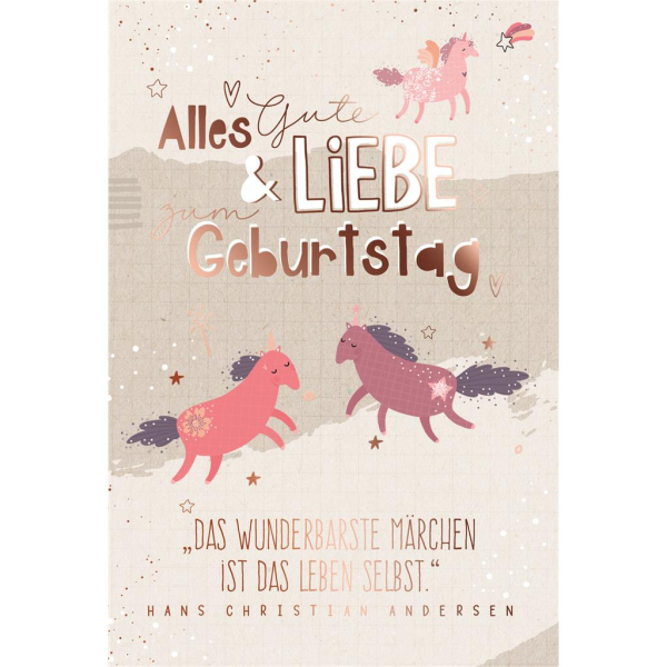 Einhorn Geburtstagskarte Mit Umschlag – Magische Illustration, 10x15 Cm, 280g/m² Papier, Hergestellt In Frankreich