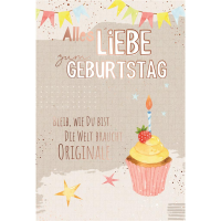 Geburtstag Glückwunschkarte mit Umschlag Cupcake mit...