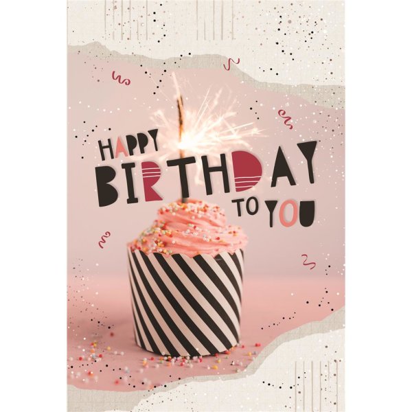 Geburtstag - Glückwunschkarte im Format 11,5 x 17 cm mit Umschlag - Cupcake
