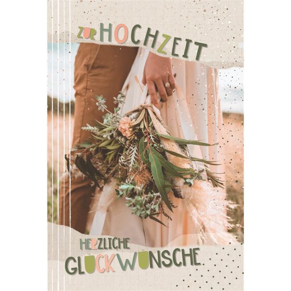 Hochzeit Glückwunschkarte mit Umschlag Blumenstrauß