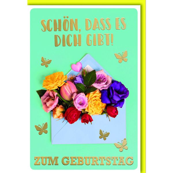 Geburtstag Glückwunschkarte mit Umschlag Briefumschlag mit Blumen