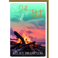 Geburtstag Glückwunschkarte mit Umschlag Lagerfeuer,...