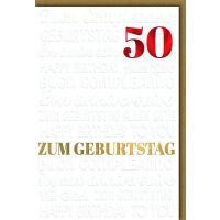 50. Geburtstag Glückwunschkarte mit Umschlag...
