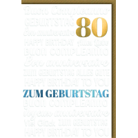 A 80. Geburtstag Glückwunschkarte mit Umschlag...