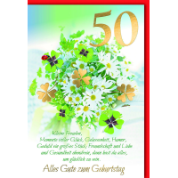 50. Geburtstag Glückwunschkarte mit Umschlag...
