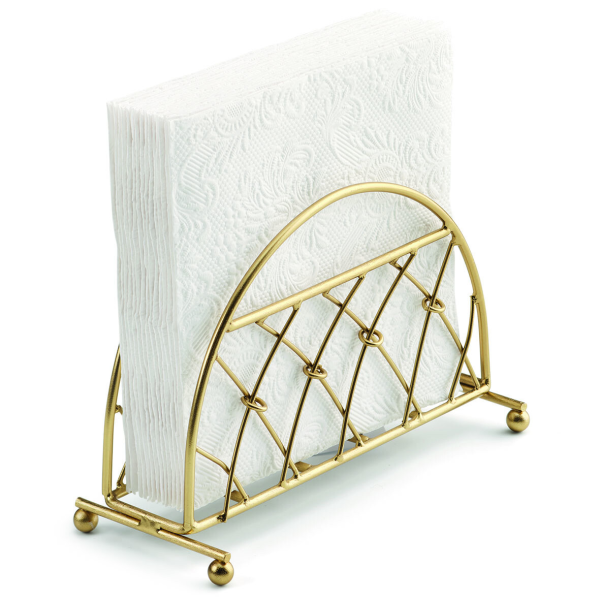 A-2026 Serviettenspender stehend Napkin Holder Standing Format: 14 x 6,5 x 10 cm 1 Serviettenspender pro Packung Lattice Gold Gitter gold