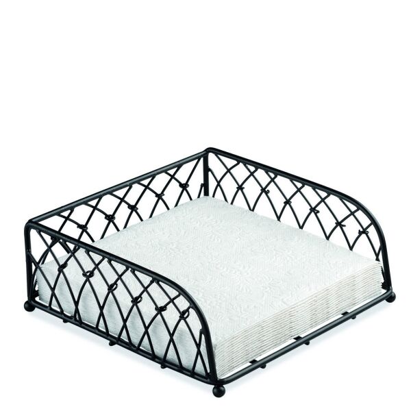 A-2026 Serviettenspender gross Napkin Holder big Format: 18 x 18 x 8 cm 1 Serviettenspender pro Packung Knotted Wire Big Black Draht Knoten schwarz
