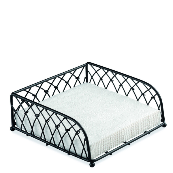 A-2026 Serviettenspender gross Napkin Holder big Format: 18 x 18 x 8 cm 1 Serviettenspender pro Packung Knotted Wire Big Black Draht Knoten schwarz