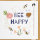 Allgemeine Wünsche – Moments Collection - Karte mit Briefumschlag und Kork Applikation – plastikfrei verpackt-  Herz – Anlass_Spruch: BEE HAPPY