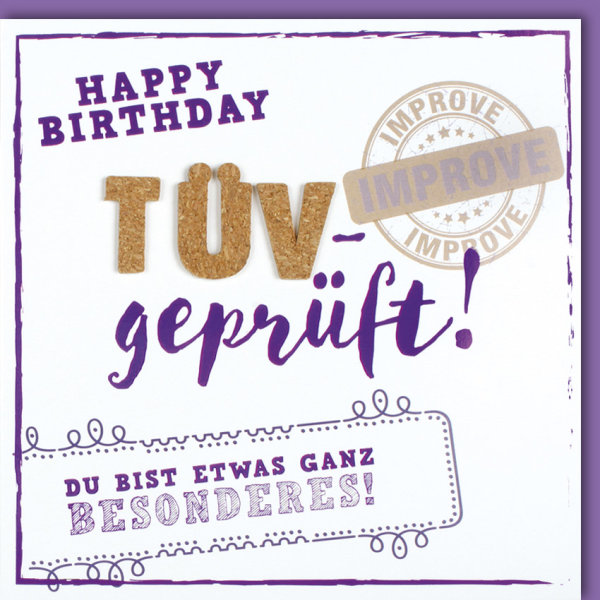 Geburtstag - CraftArt - Karte mit Umschlag - Happy Birthday - TÜV geprüft! - Du bist etwas ganz besonderes!