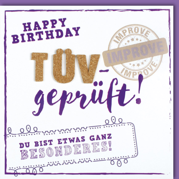 Geburtstag CraftArt Karte mit Umschlag Happy Birthday TÜV geprüft! Du bist etwas ganz besonderes!