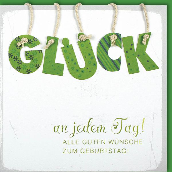 Geburstag CraftArt Quadratische Glückwunschkarte mit Umschlag Glück Gute Wünsche