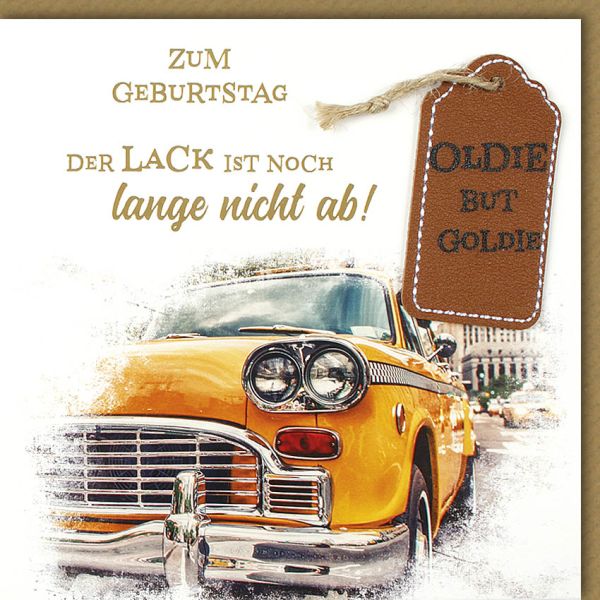 Geburstag CraftArt Quadratische Glückwunschkarte mit Umschlag Auto Oldie But Goldie
