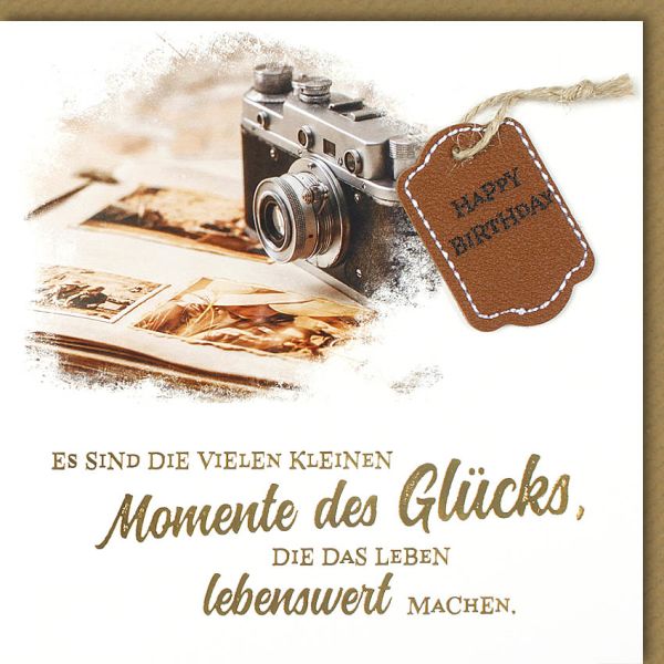 Geburtstag CraftArt Karte mit Umschlag Es sind die vielen kleinen Momente des Glücks, die das Leben lebenswert machen.