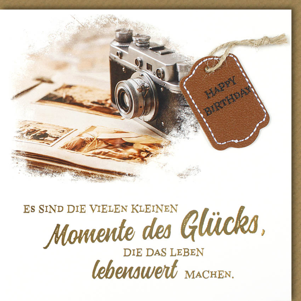 Geburtstag CraftArt Karte mit Umschlag Es sind die vielen kleinen Momente des Glücks, die das Leben lebenswert machen.