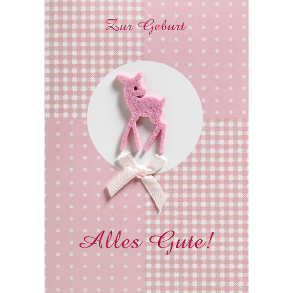 Glückwunschkarte im Format 11,6 x 16,6 cm - Zur Geburt- Alles Gute mit Briefumschlag