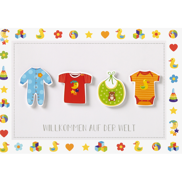 Geburt Baby Freudiges Ereignis Glückwunschkarte mit Umschlag Willkommen auf der Welt