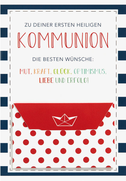 Kommunion – Geldkarte – Glückwunschkarte im Format 11,5 x 17cm mit Umschlag