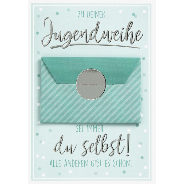 Jugendweihe - Geldkarte - Glückwunschkarte im Format 11,5 x 17cm mit Umschlag