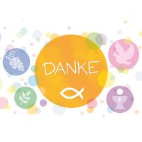 Konfirmation Danksagung Weintrauben Taube Kelch Fisch...