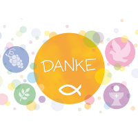 Konfirmation Danksagung Weintrauben Taube Kelch Fisch...