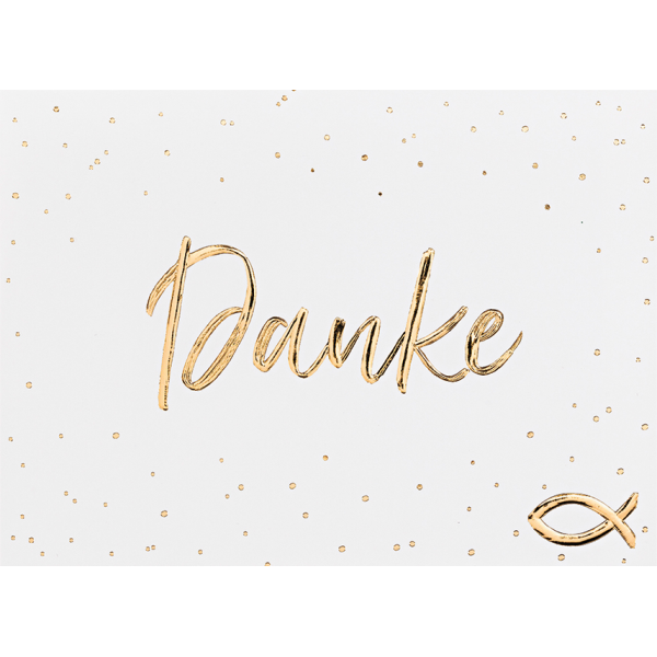 Konfirmation Fisch Goldfolie Danksagungen 5 Karten im Format 10,5x14,5cm mit Briefumschlägen in Zello