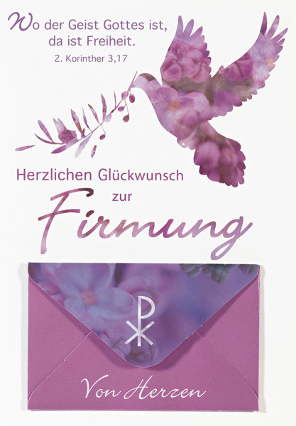 Firmung - Geldkarte – Glückwunschkarte im Format 11,5x17cm mit Umschlag