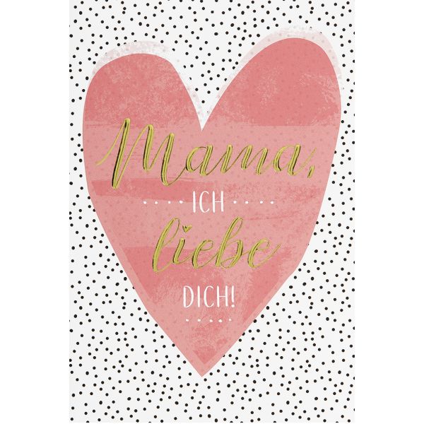 Muttertag Mama ich liebe dich Herz Grußkarte mit Umschlag