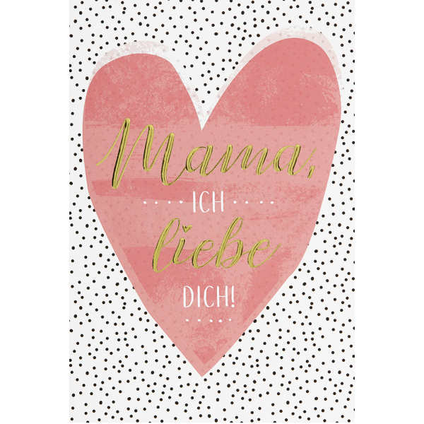 Muttertag Mama ich liebe dich Herz Grußkarte mit Umschlag