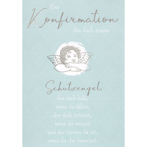 A Konfirmation für dich ein Schutzengel Glückwunschkarte mit Briefumschlag