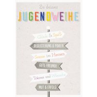 Jugendweihe - Glückwunschkarte im Format 11,5 x 17cm...