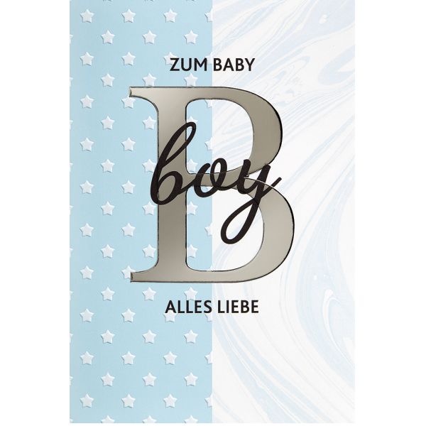 Geburt Baby Freudiges Ereignis Glückwunschkarte mit Umschlag Zum Babyboy alles Liebe blau