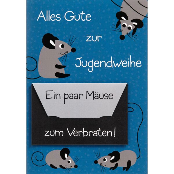Jugendweihe - Geldkarte - Glückwunschkarte im Format 11,5 x 17cm mit Umschlag