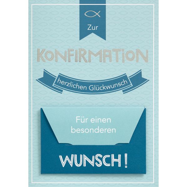 Konfirmation Für einen besonderen Wunsch Wimpel Geldkarte Glückwunschkarte mit Umschlag