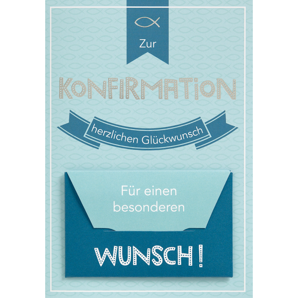 Konfirmation Für einen besonderen Wunsch Wimpel Geldkarte Glückwunschkarte mit Umschlag