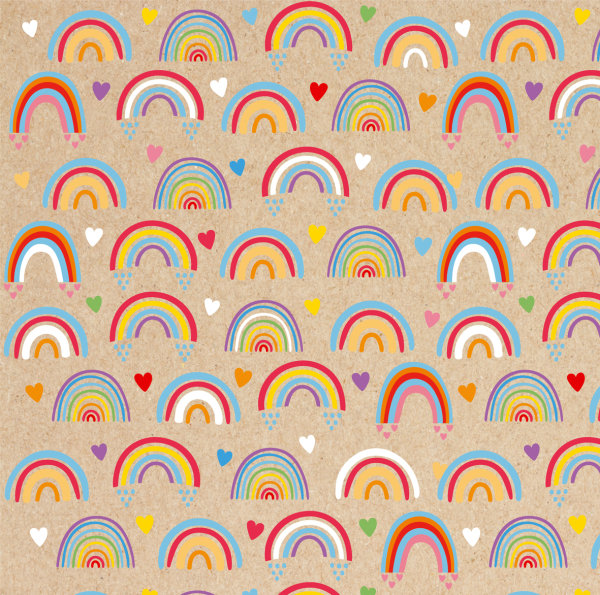 Geschenkpapier - Röllchen - 70x150 cm - Little Rainbow - Regenbögen