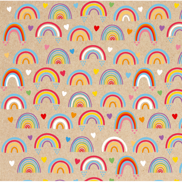 Geschenkpapier - Röllchen - 70x150 cm - Little Rainbow - Regenbögen