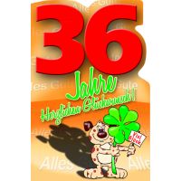 36. Geburtstag Comic Leopard Karte mit Umschlag Herzlichen Glückwunsch! Viel Glück