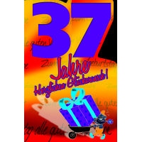 37. Geburtstag Comic Bär Karte mit Umschlag Herzlichen Glückwunsch!