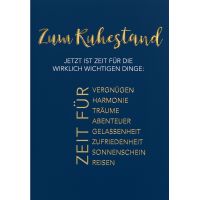 Ruhestand Glückwunschkarte mit Umschlag Zeit...