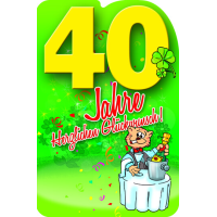 A 40. Geburtstag Comic Katze Karte mit Umschlag...