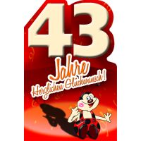 43. Geburtstag Comic Käfer Karte mit Umschlag Herzlichen Glückwunsch!