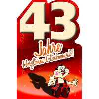 43. Geburtstag Comic Käfer Karte mit Umschlag...