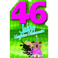 46. Geburtstag Comic Hund Karte mit Umschlag Herzlichen Glückwunsch! Happy Birthday to you..