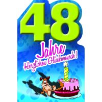 48. Geburtstag Comic Hund Karte mit Umschlag Herzlichen Glückwunsch!