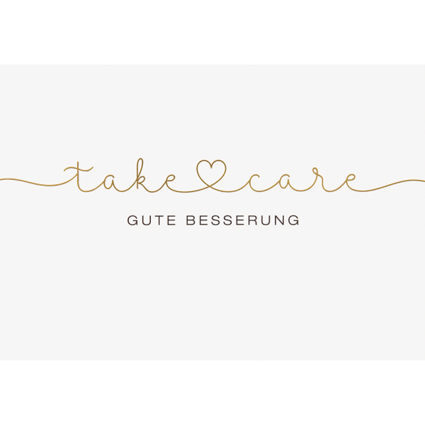 Genesung Gute Besserung Glückwunschkarte mit Umschlag  take care Gute Besserung Herz